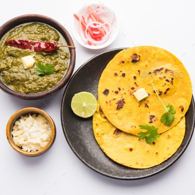 Saag with Makki Di Roti