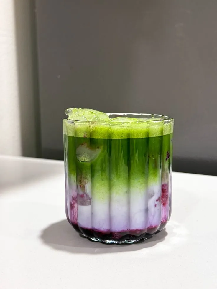 Blueberry Matcha Latte