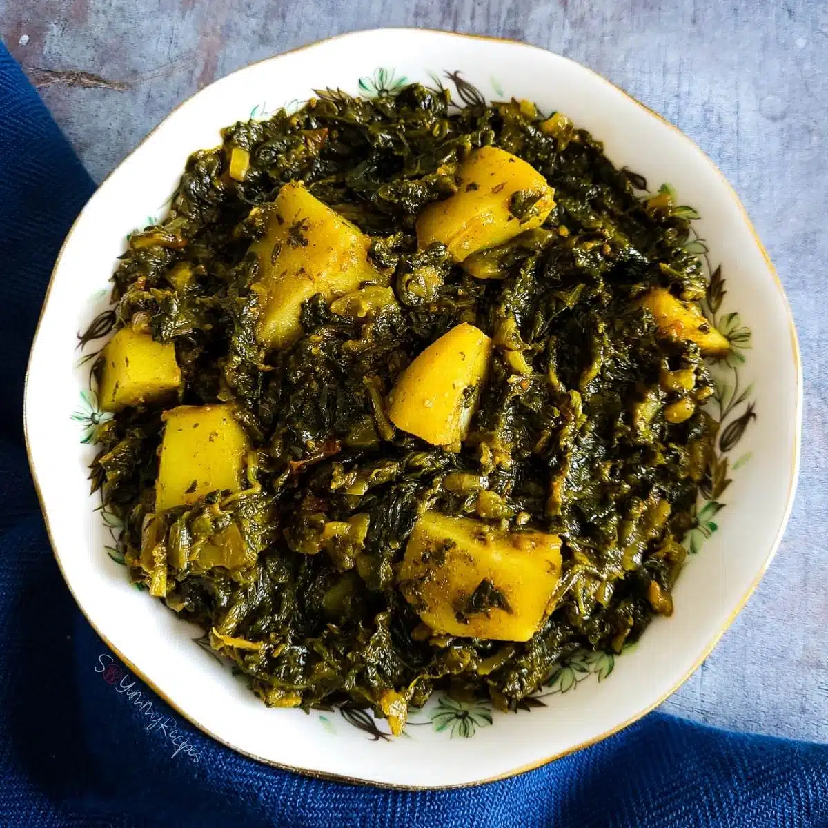 Aloo Palak (with Rice) vegan