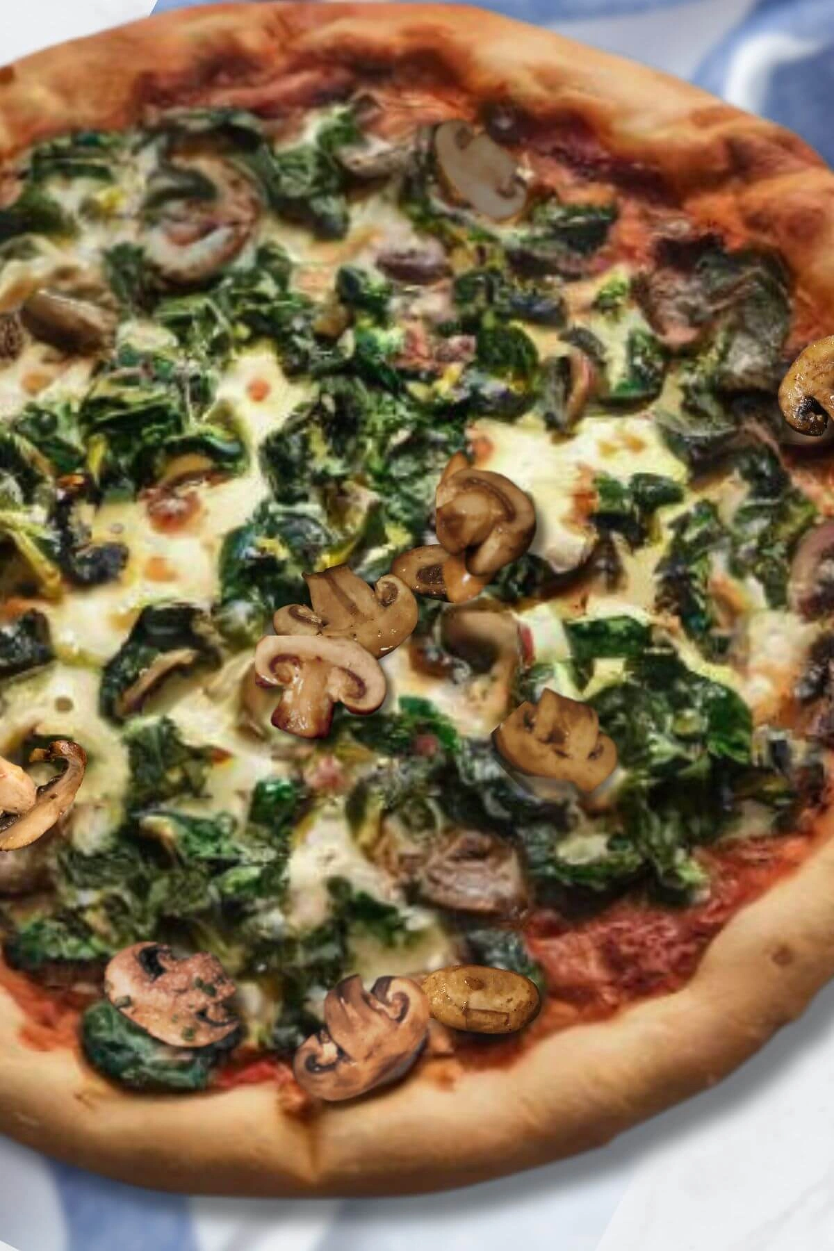 Spinach and Mushroom Pizza