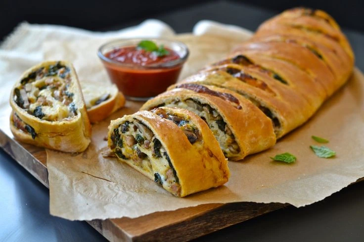 Eggplant & Roasted Pepper & Mushroom Stromboli (Small)
