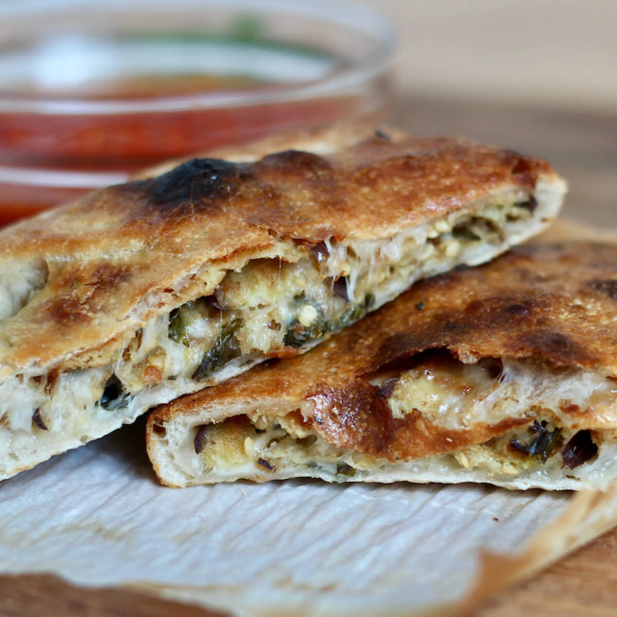 Eggplant & Roasted Pepper & Mushroom Calzone (Small)